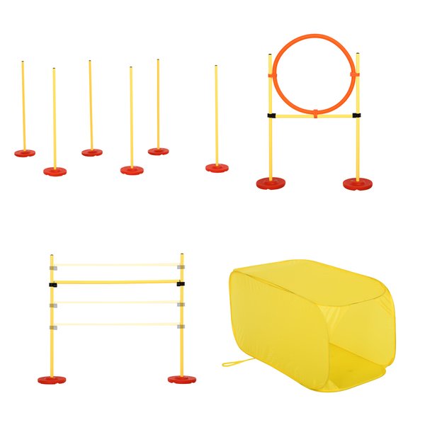 4-Obstacle Dogs ABS Agility Training Set - Yellow/Red