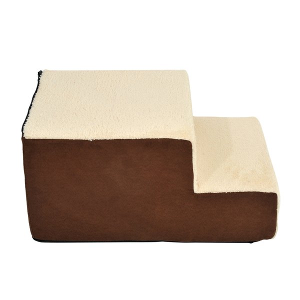 Domestic Pets Deluxe Sponge 3-Step Dog Staircase W/Soft Pad - Beige