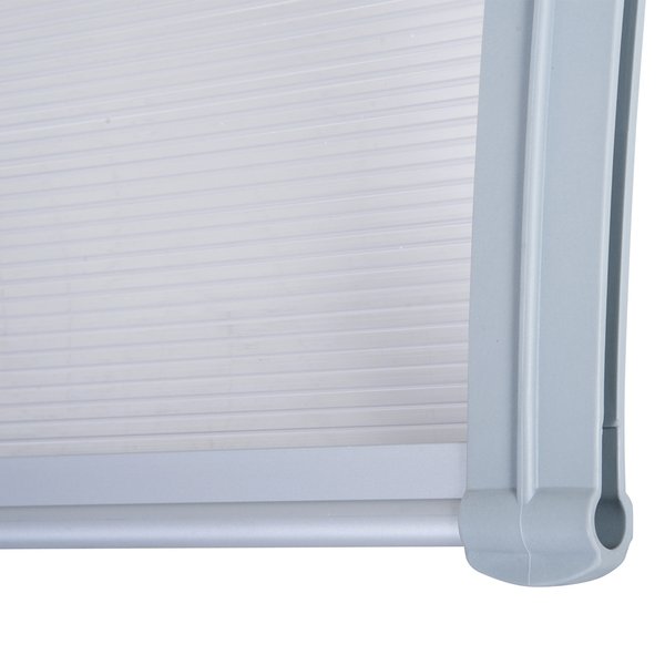 140Wx70L Cm. Door Awning, Polycarbonate - Transparent/Silver