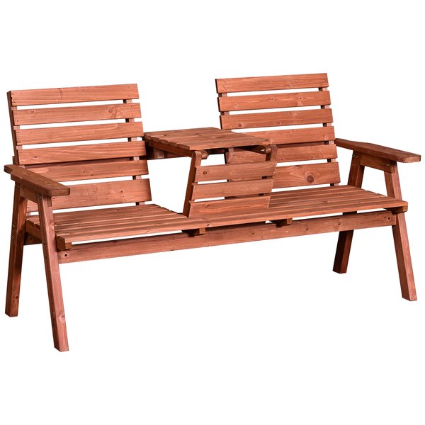 3 Seater Outdoor Garden Bench - Wood Tone