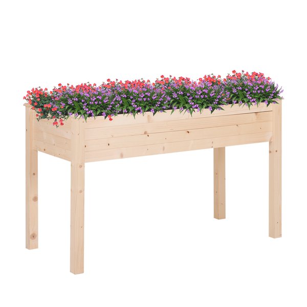 122.5Lx56.5Wx76H Cm. Non-Woven Fabric Planting Bed - Fir Wood