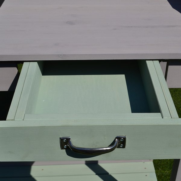 92Lx42.5Wx119.5H Wood Potting Table - Dark Grey