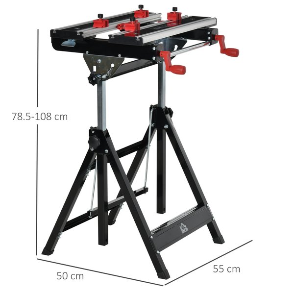 Foldable Work Bench Tool Stand Saw Table Adjustable Height