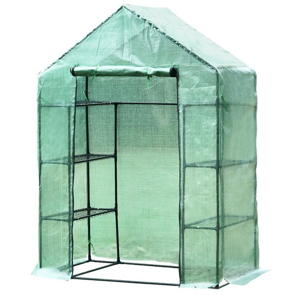 Greenhouse W/ Shelves, 143x73x195 Cm - Dark