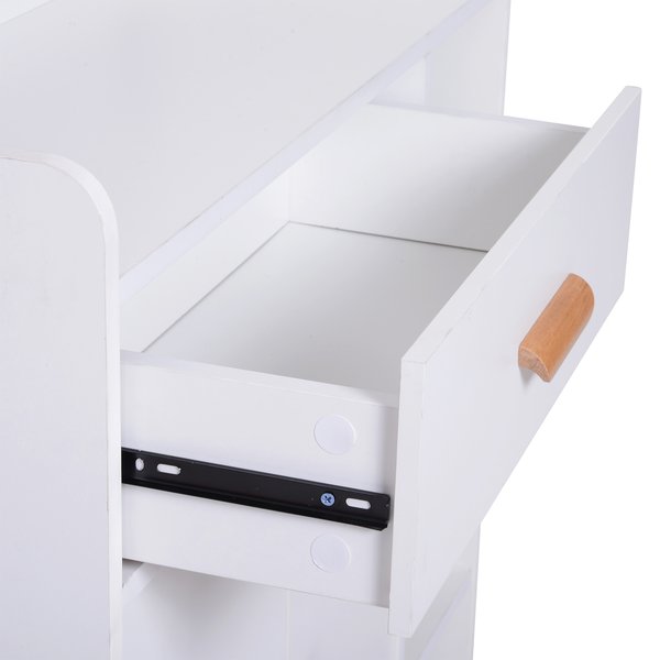 Hallway Side Cabinet Storage Unit Pine Wood, 80L X 29.5W 96Hcm - White