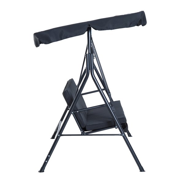 Hammock Swing Chair, 2/3-Seater, Adjustable - Black