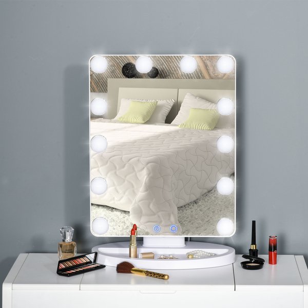 Hollywood Light Up Vanity Makeup Mirror W/ LED Lights For Dressing Table