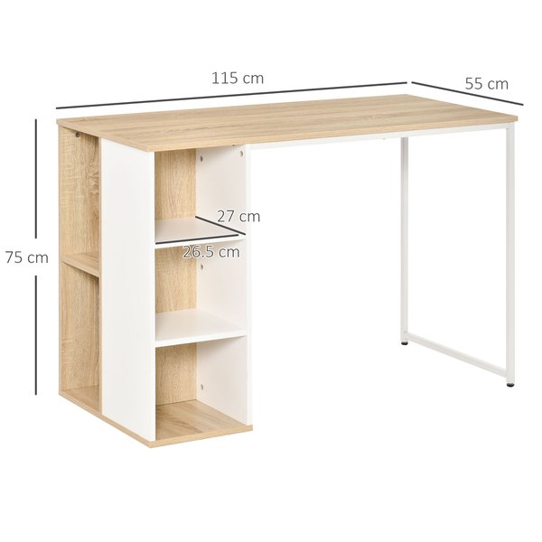 Home Office Computer Desk W/ Storage Shelves Writing Table Workstation - Oak Tone