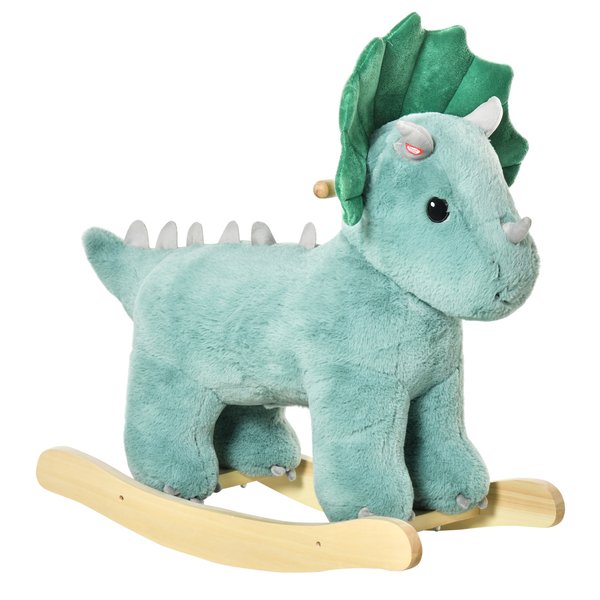Kid Plush Ride-On Rocking Horse Triceratops Toy Rocker