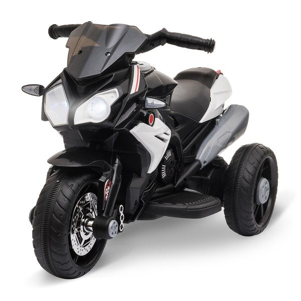 6V Kids Battery Steel Enforced Motorcycle Ride On Trike - Black