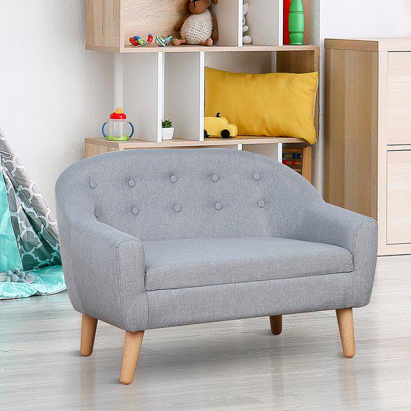 Kids Mini Sofa Children Armchair Seating Bedroom Playroom Furniture - Grey