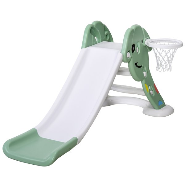 Kids Slide With Basketball Hoop Climber Playset