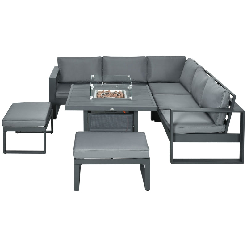 6 PCs Aluminium Garden Furniture Set- Grey