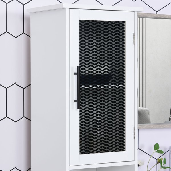 MDF 6-Tier Tall Bathroom Cabinet  - White/Black