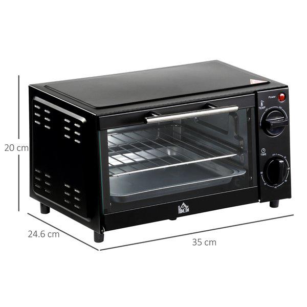 Mini Oven 9L Countertop Electric Toaster W/ Adjustable Temperature Timer