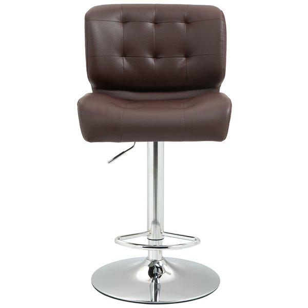 Set Of 2 Modern Bar Stools Swivel Chairs With Footrest,  Adjustable Height - Brown