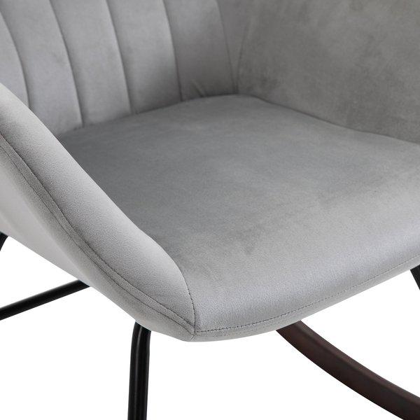 Modern Rocker With Steel Frame Sponge Padding For Home Office - Grey