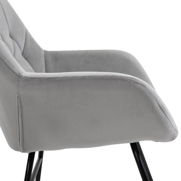 Modern Rocker With Steel Frame Sponge Padding For Home Office - Grey
