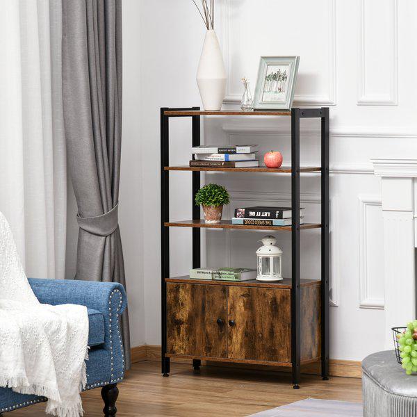 Multifunctional Bookshelf Storage Cabinet Bookcase W/ Display Shelves And Cupboard