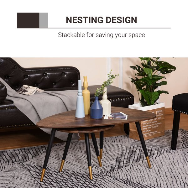 Nesting Coffee Tables Set 2 Stackable End Sofa Side Desk Home Office
