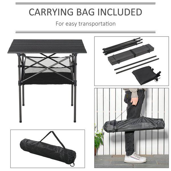 Outdoor Folding Camping Table W/ Storage Bag, Portable For Garden Beach Picnic