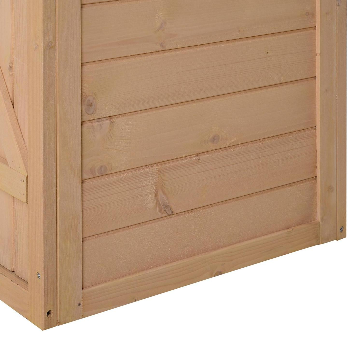 Small Fir Wood Garden Storage Shed With Shelves 1.8 X 2.4ft