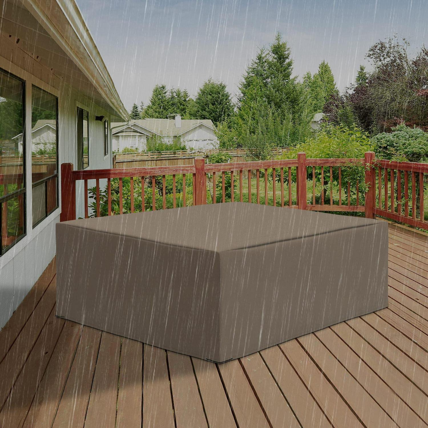 Outdoor Garden Rattan Furniture Protective Cover Water UV Resistant Beige (275x205)cm
