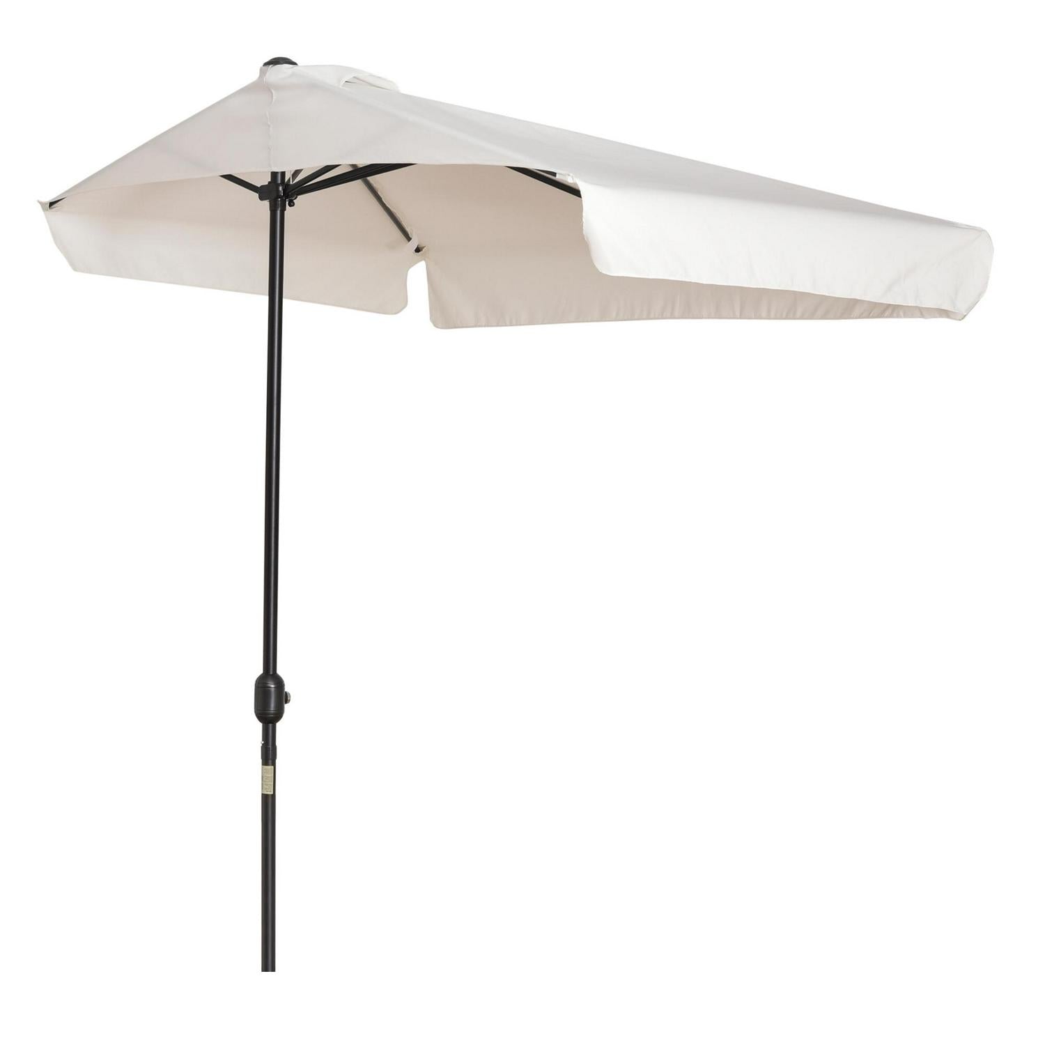 Half Round Parasol Umbrella Balcony -Cream White