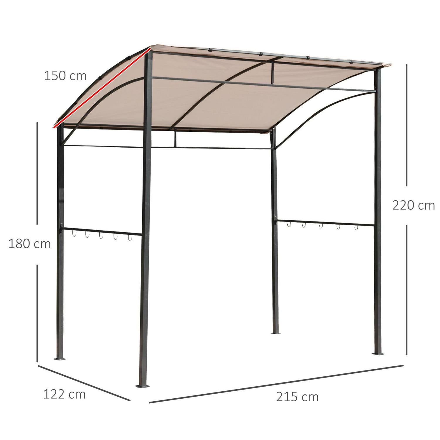 2x1.5 M Garden BBQ Canopy-Beige