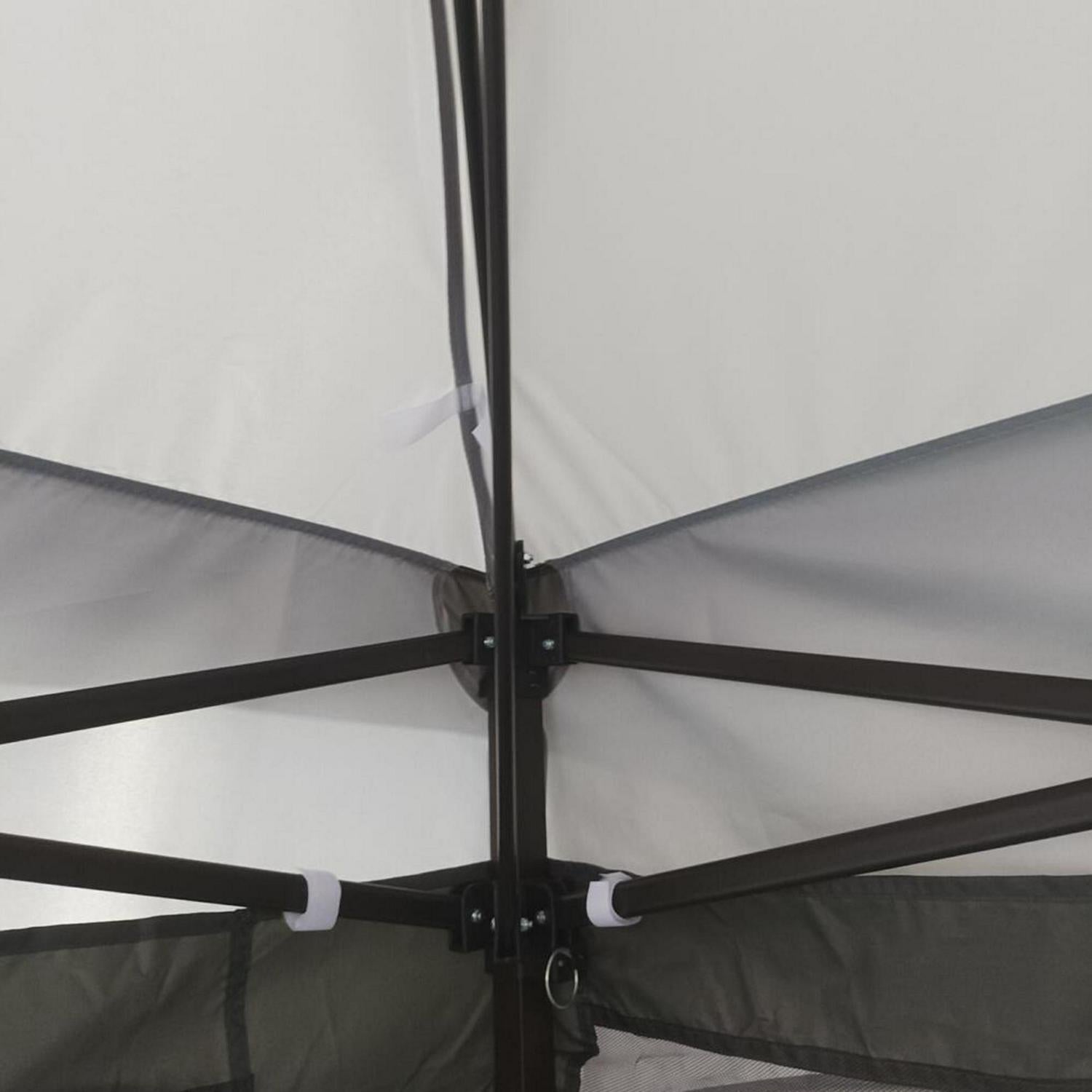 Meters Metal Gazebo Party Canopy Garden Pop Up Tent -Dark Grey