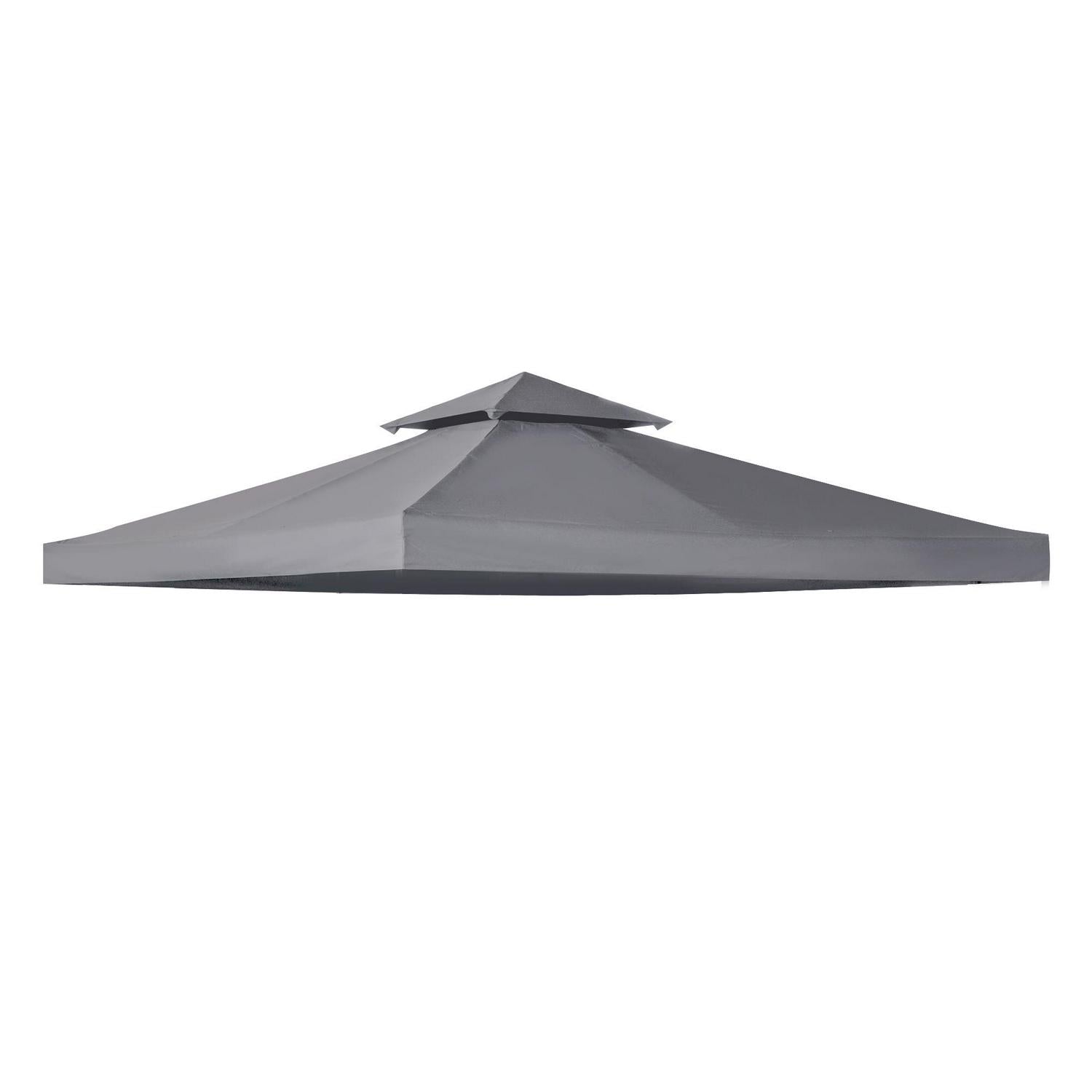 Gazebo Top Cover Double Tier Canopy Replacement Pavilion Roof Deep Grey
