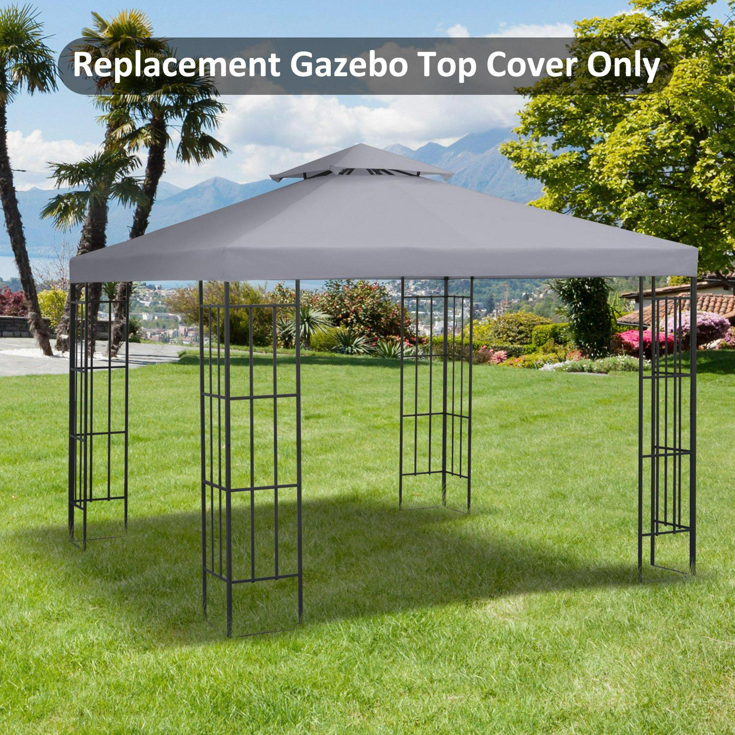 Gazebo Top Cover Double Tier - Light Grey