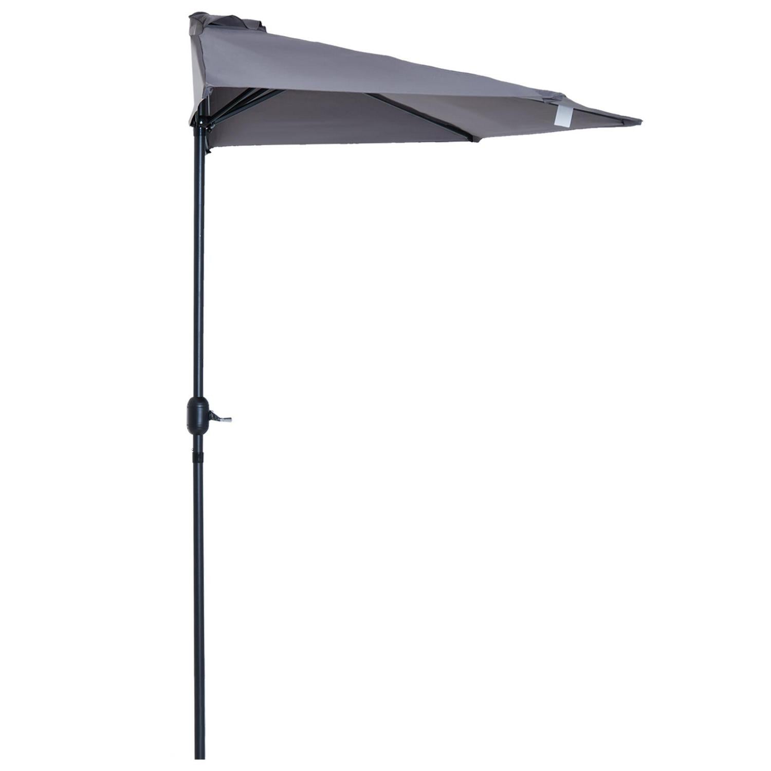 3 M Half Round Umbrella Parasol-Grey