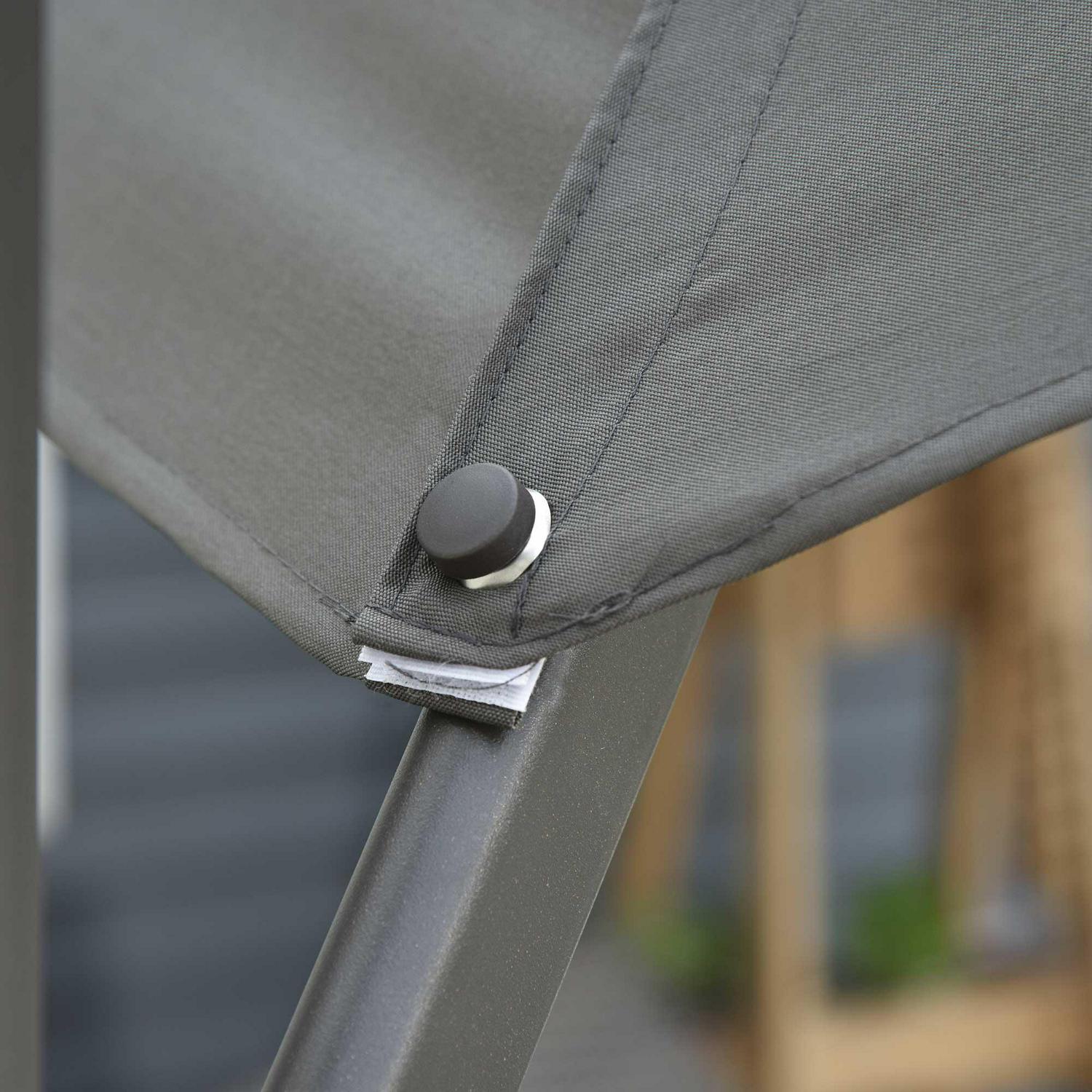 Offset Parasol Cantilever Hanging Umbrella 360° Rotation W/ Base Dark Grey
