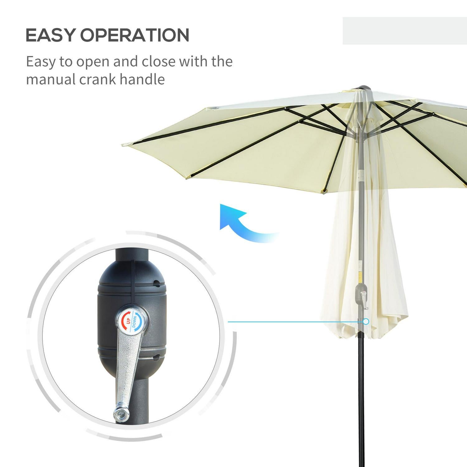 Tilting Parasol Garden Umbrellas- Beige