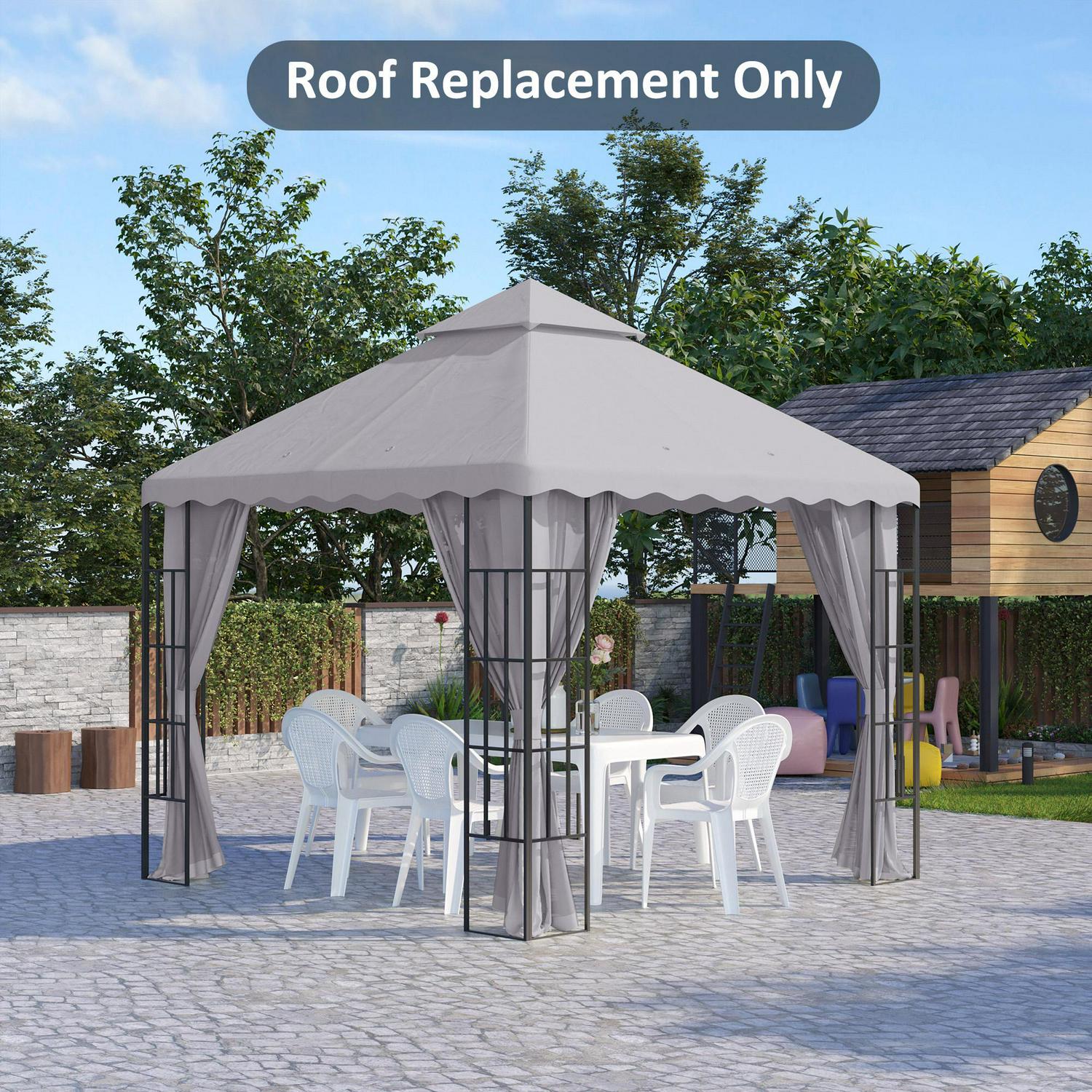 Gazebo Canopy Replacement Covers- Light Grey