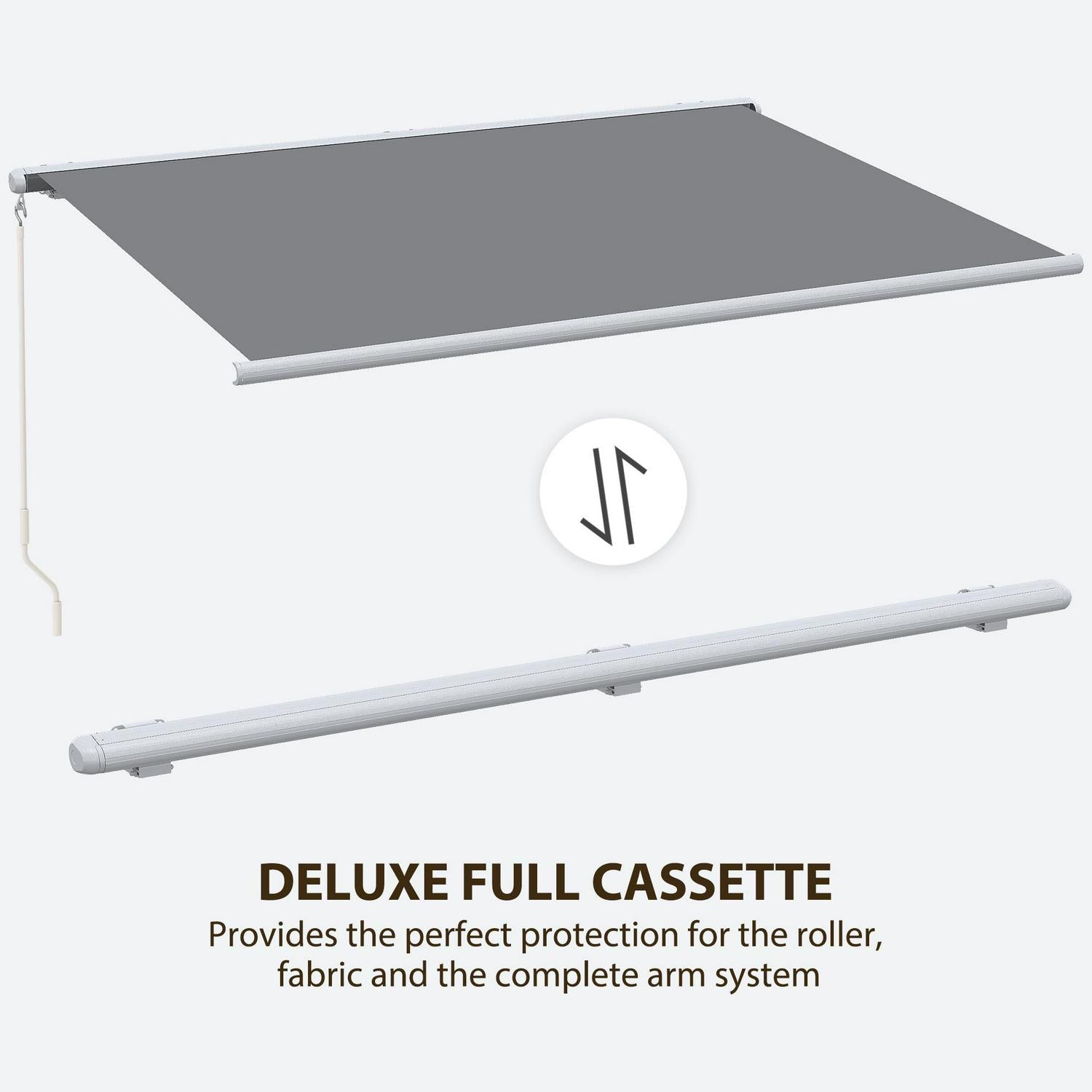 Full Cassette Electric/Manual Retractable Awning- Grey