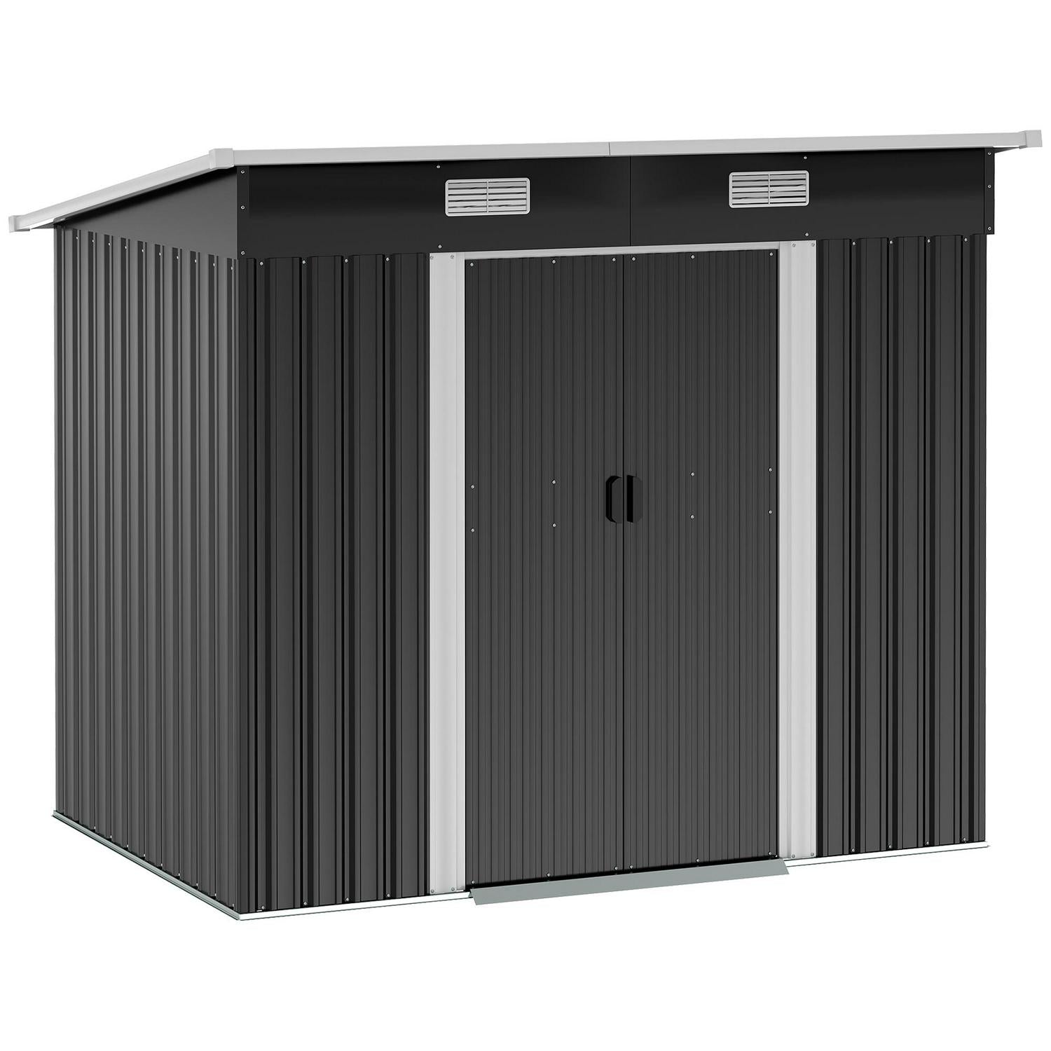 Outdoor Garden Storage Shed, Tool Box For Backyard, Patio And Lawn, Black (6.8 X 4.3)ft