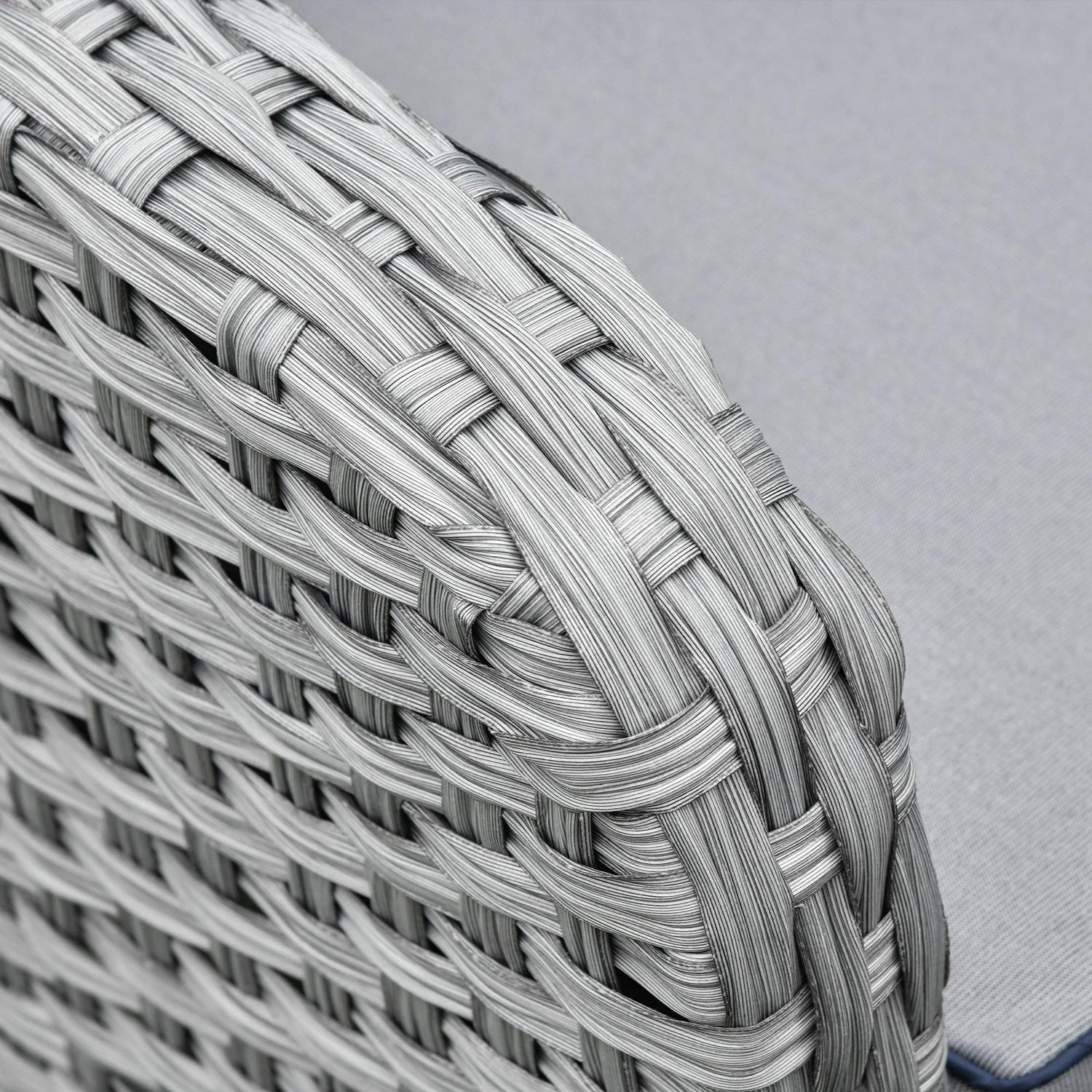 6 PCS Outdoor Patio Rattan Dining Table Sets- Grey