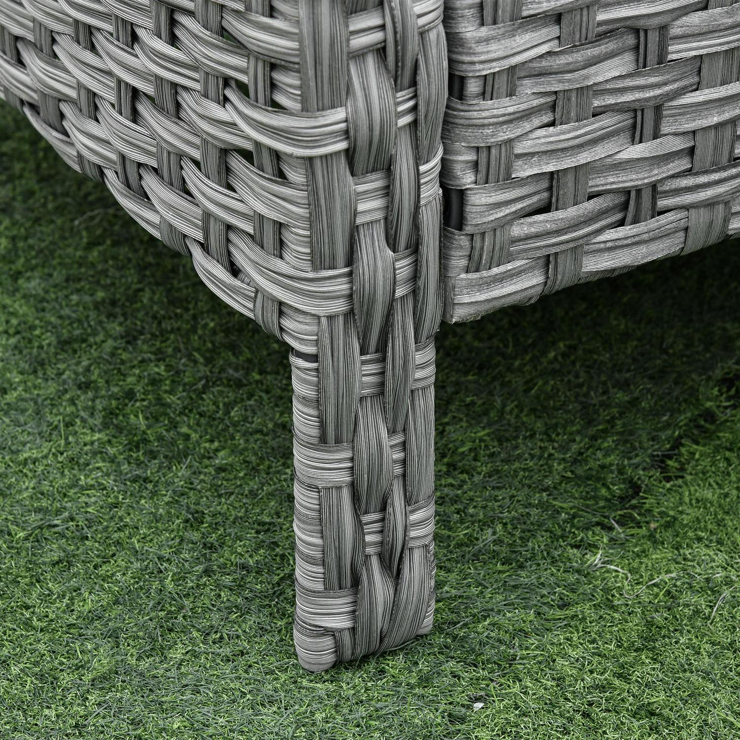 6 PCS Outdoor Patio Rattan Dining Table Sets- Grey