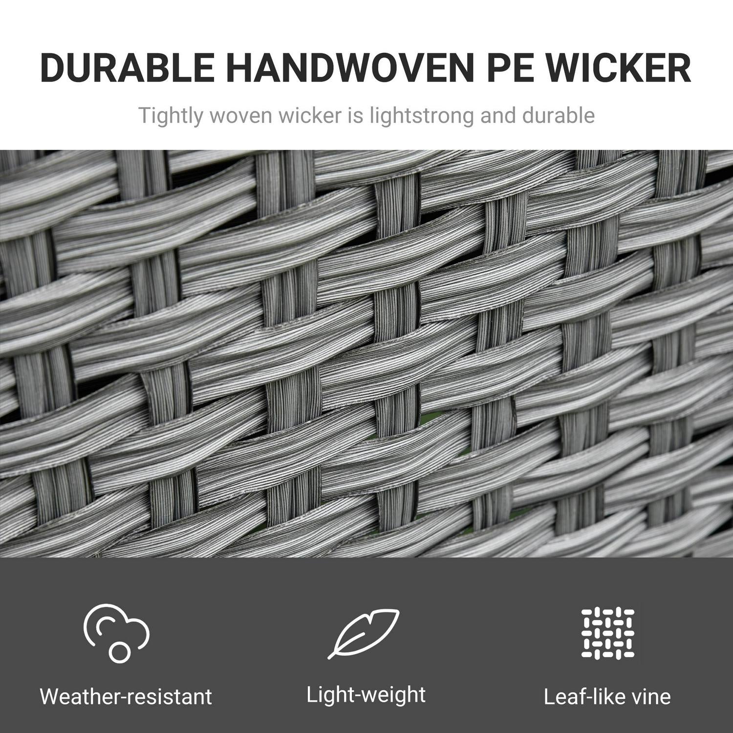 6 PCS Outdoor Patio Rattan Dining Table Sets- Grey