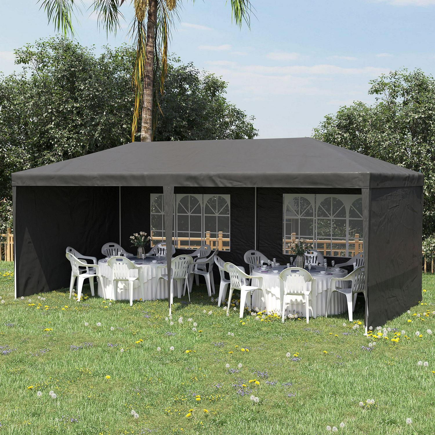 Gazebo Canopy Garden BBQ Party Patio Tent Camping Shade Dark Grey