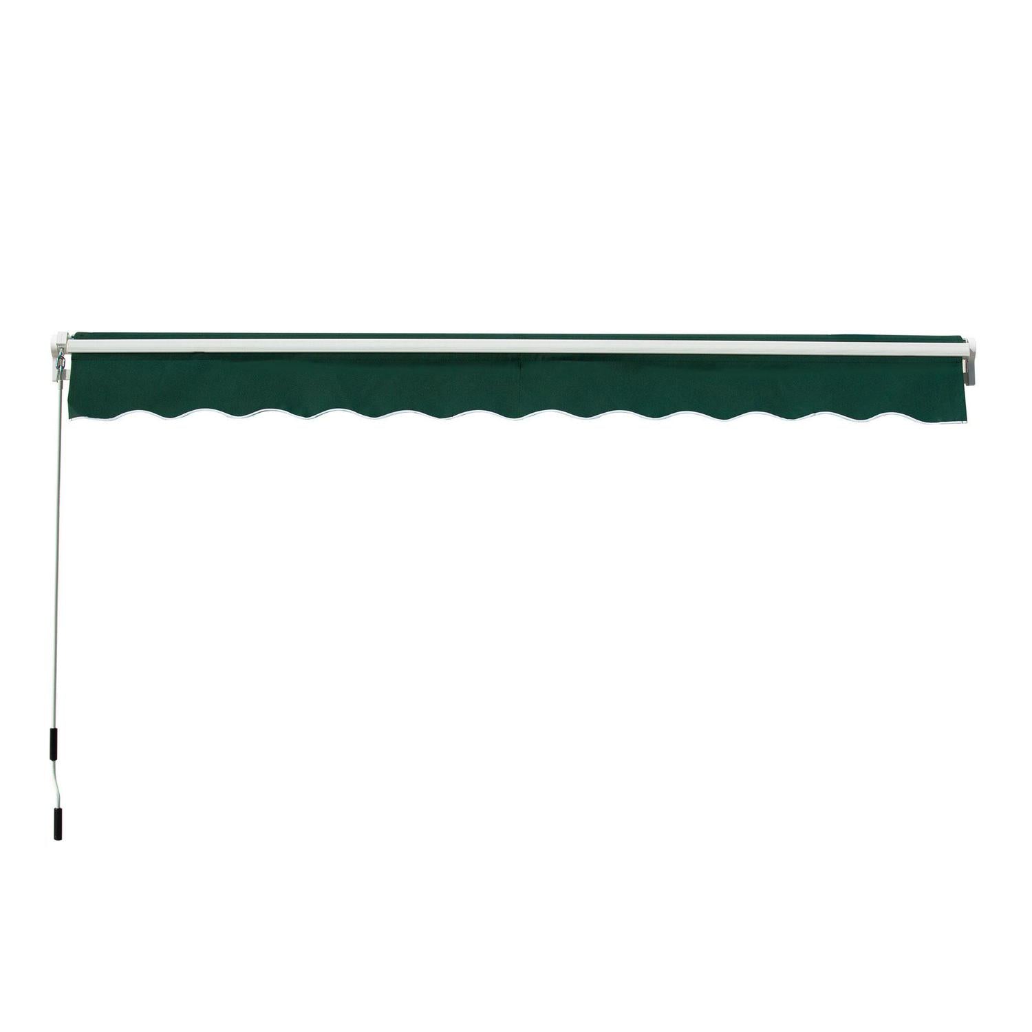 Awning Canopy Manual Retractable Porch Shade Shelter 3 X 2m Green