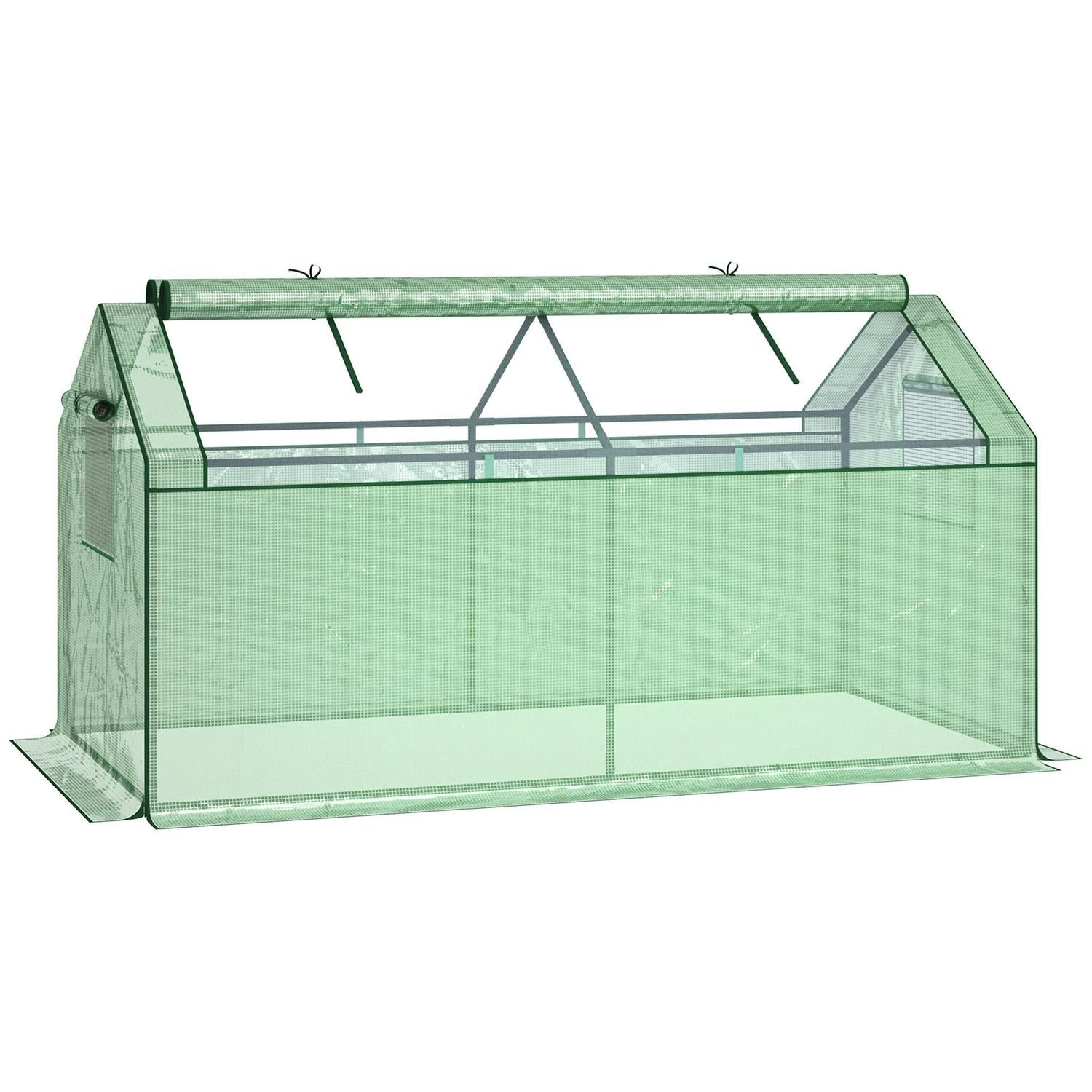 Mini Greenhouse Portable Garden Growhouse For Plants With Large Zipper Windows Outdoor, Indoor, 180 X 92 92cm, Green
