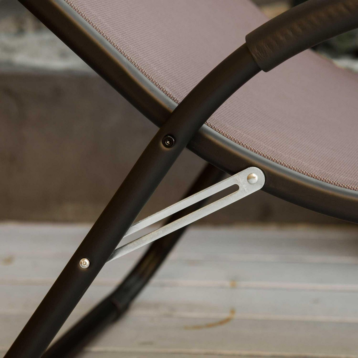 Outdoor Chaise Lounge Folding Lounger Chair- Brown