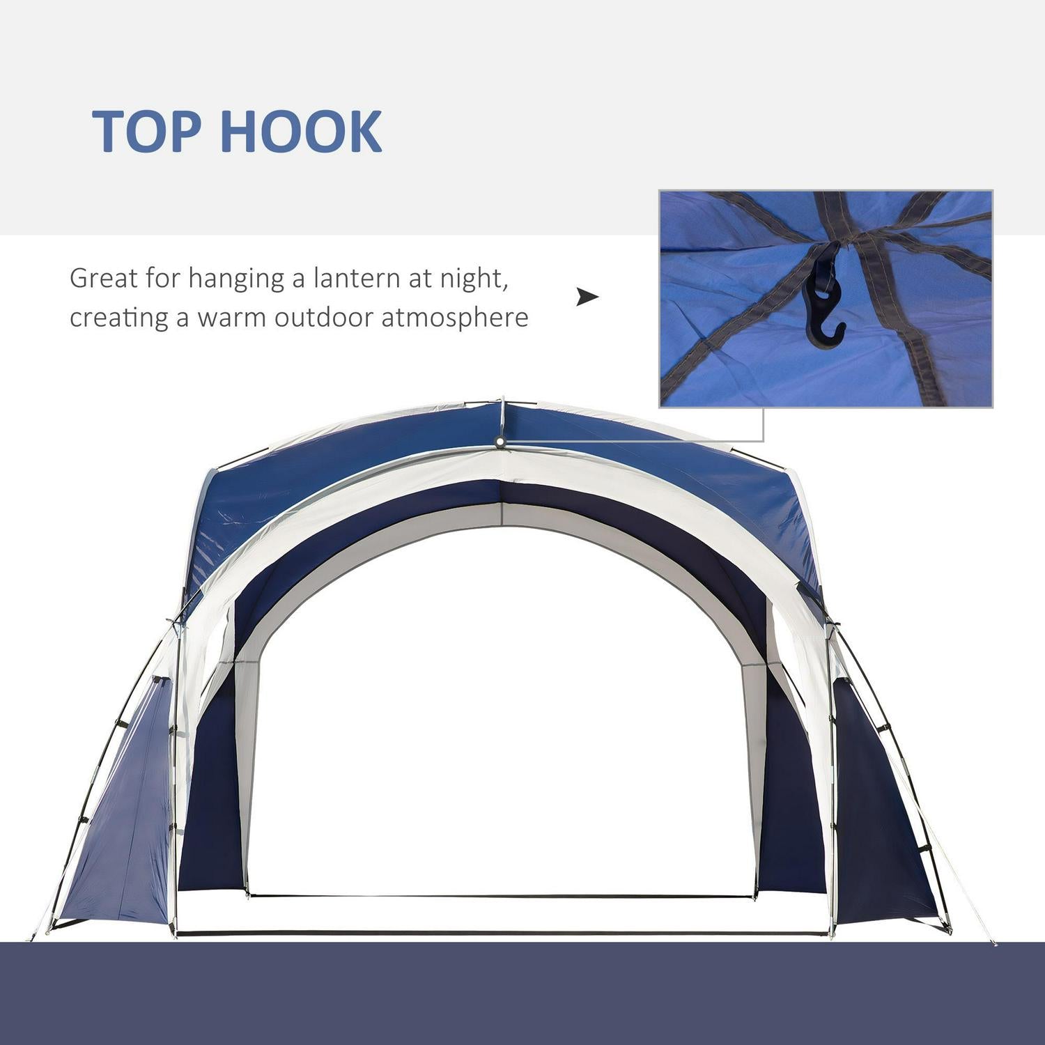Outdoor Gazebo Event Dome Shelter Party Tent- Blue And Grey
