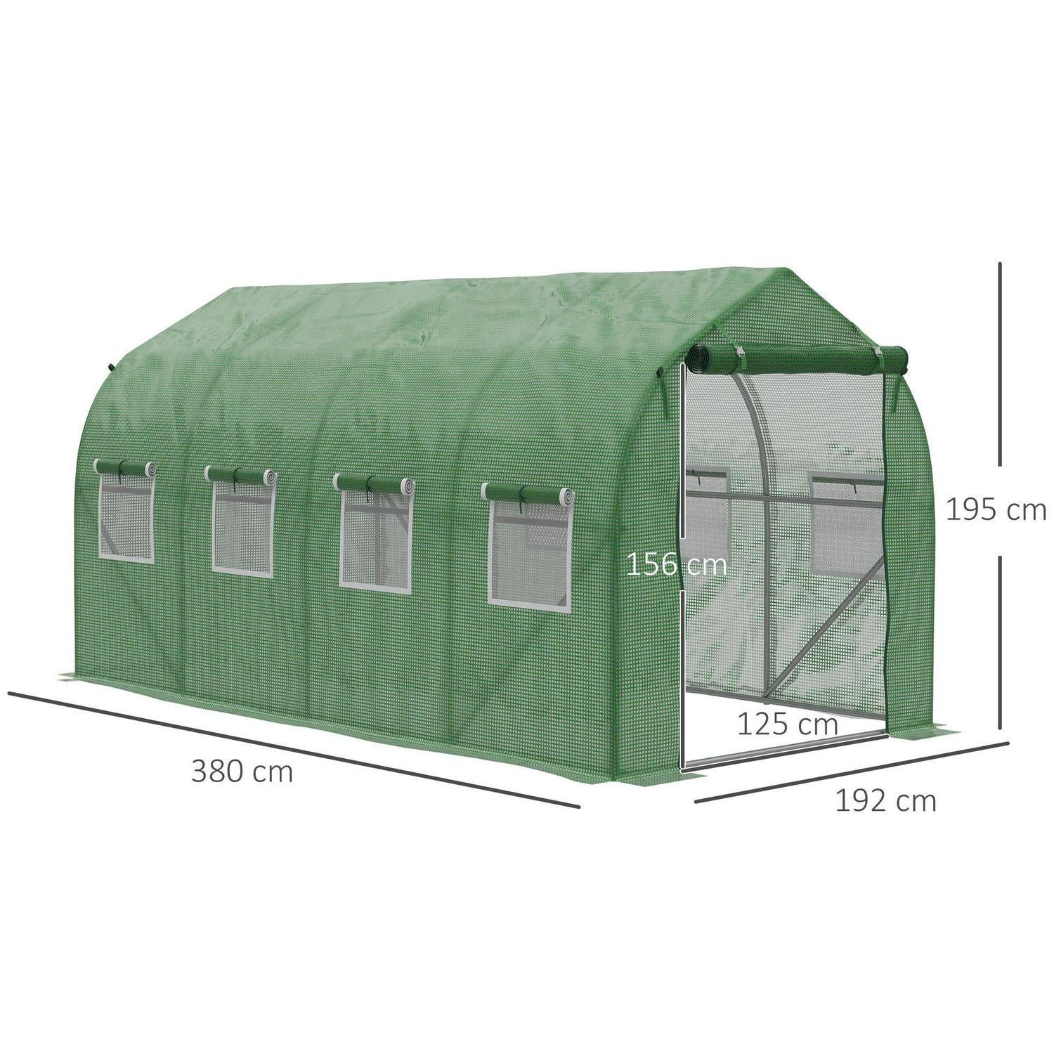 Walk-in Polytunnel Round / Gable Top Garden Greenhouse Heat Shed (4 X 2 X 2) M