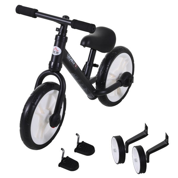 Toddlers Removable Stabiliser Kids Balance Bike - Black