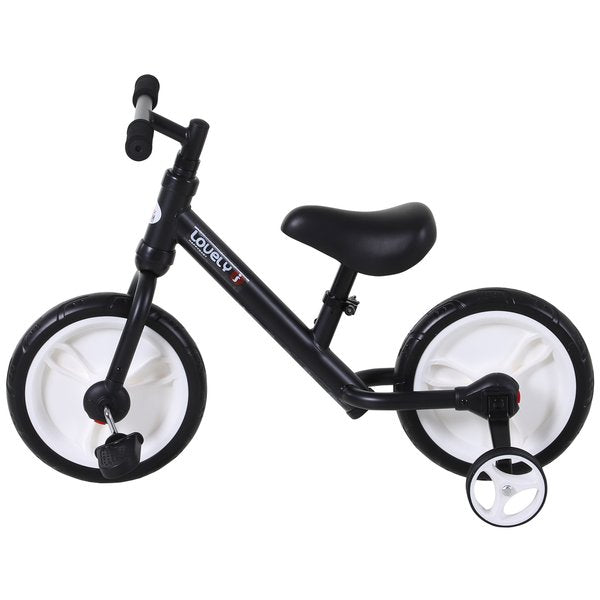 Toddlers Removable Stabiliser Kids Balance Bike - Black