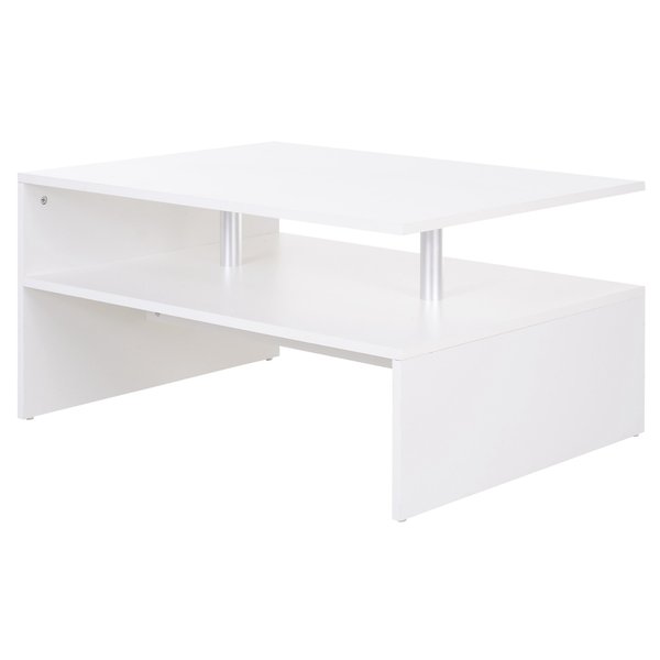 Particle Board 2-Tier Rectangular Coffee Table - White